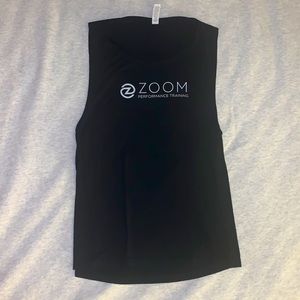 Muscle Tee tank from a fitness studio in Charlottesville, VA. Very comfortable.